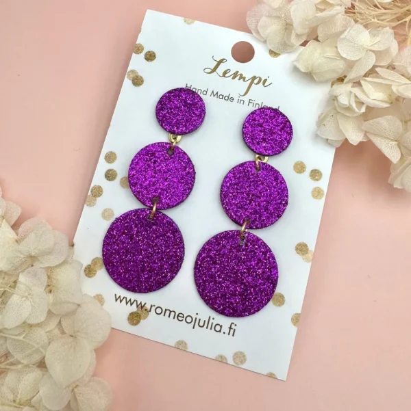 LEMPI®-korvakorut, Ilona (violetti kimallus)