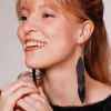LEMPI-korvakorut, Laura (musta, kolmiosainen)