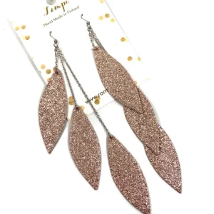 LEMPI-korvakorut, Laura (ruusukulta glitter, kolmiosainen)