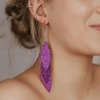 LEMPI-korvakorut, Laura (violetinpinkki glitter, kolmiosaiset)