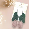 LEMPI-korvakorut, Lehdellinen tulppaani (pehmeä roosa, glitter)