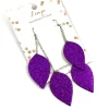 LEMPI-korvakorut, Lehdet (2-os, violetti glitter)
