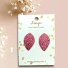 LEMPI-korvakorut, Lehti (murrettu koralli glitter, S)