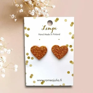 LEMPI®-korvakorut, Lempi -kimaltavat oranssit sydänkorvakorut