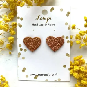 LEMPI®-korvakorut, Lempi -kimaltavat oranssit sydänkorvakorut