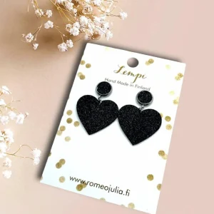 LEMPI®-korvakorut, Lempi (nappi, musta glitter)