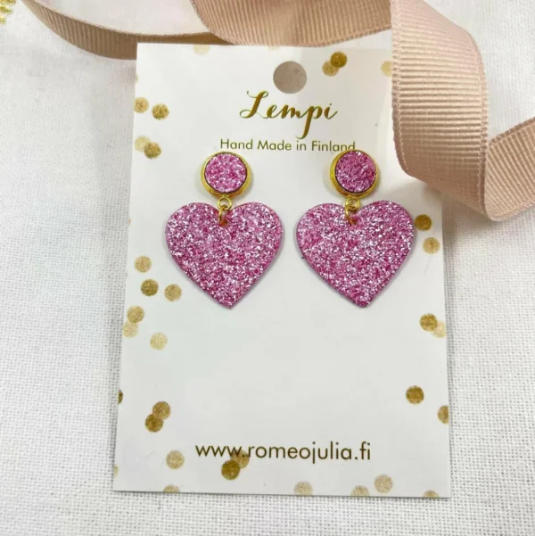 LEMPI-korvakorut, Lempi (nappi, vaaleanpunainen)