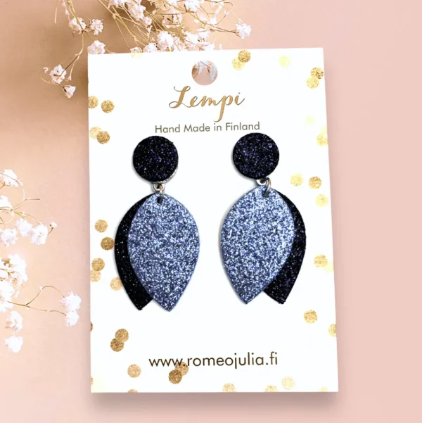 LEMPI®-korvakorut, Nuppu (sini-vaaleansini glitter)
