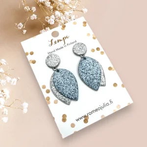LEMPI®-korvakorut, Nuppu (sini-hopeinen glitter)