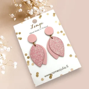 LEMPI®-korvakorut, Nuppu (vaaleanpunainen glitter)