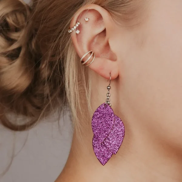 LEMPI-korvakorut, Pikku Vilja (violetinpinkki glitter)