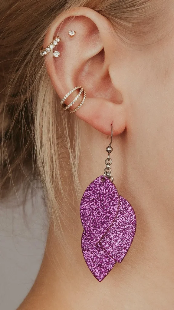 LEMPI-korvakorut, Pikku Vilja (violetinpinkki glitter)
