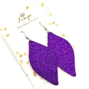 LEMPI-korvakorut, Ruusunlehti (violetti glitter)