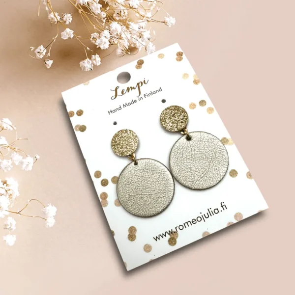 LEMPI®-korvakorut, Seela (beige / kulta kimallus)