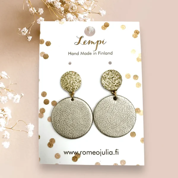 LEMPI®-korvakorut, Seela (beige / kulta kimallus)