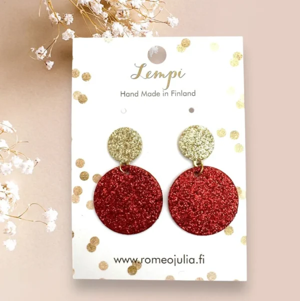 LEMPI®-korvakorut, Seela (punainen kimallus)