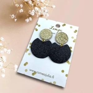 LEMPI®-korvakorut, Tilda -koko S (glitter musta - glitter kulta)