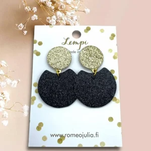 LEMPI®-korvakorut, Tilda -koko S (glitter musta - glitter kulta)