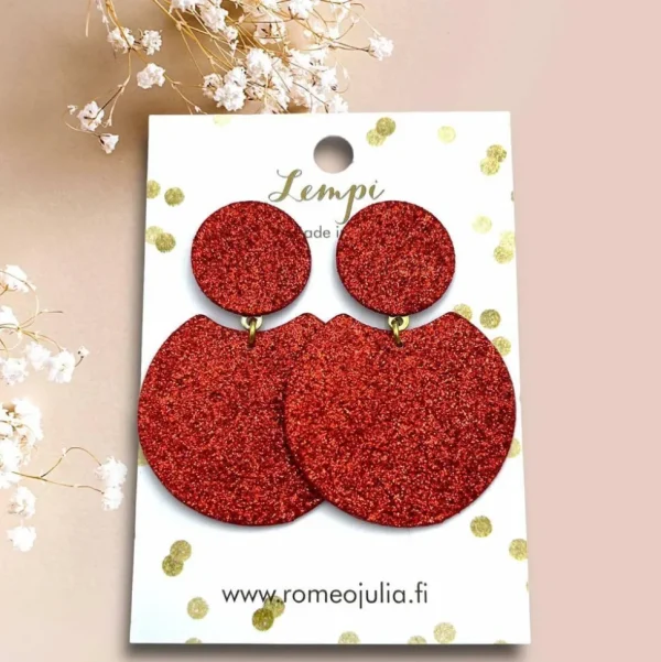 LEMPI®-korvakorut, Tilda -koko M (punainen glitter)