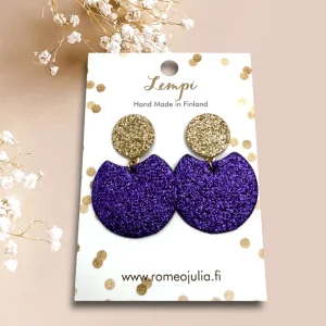 LEMPI®-korvakorut, Tilda -koko S (glitter violetti - glitter kulta)