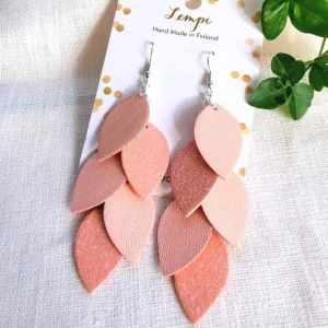 LEMPI-korvakorut, Vilja (vaaleanpunainen, matta-glitter yhdistelmä)