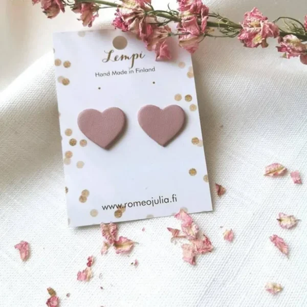 LEMPI-korvanapit, Lempi (vanha roosa, pikkuinen sydän)