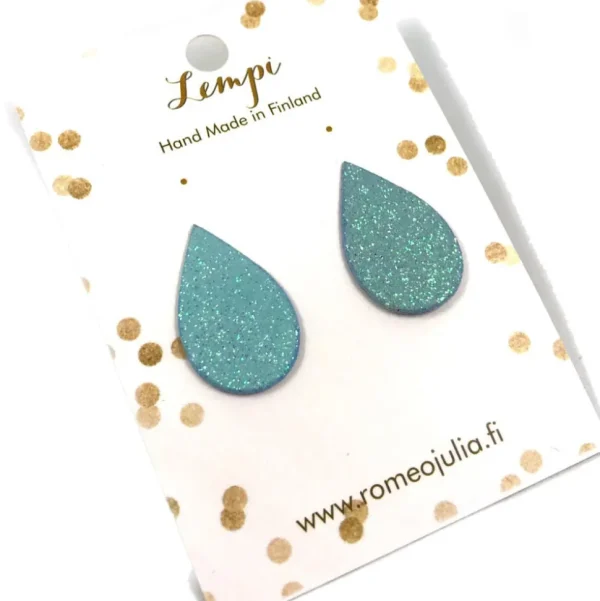 LEMPI-korvanapit, Pisara (minttu glitter)