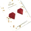 LEMPI-korvanapit, Timantti (punainen glitter)