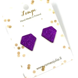 LEMPI-korvanapit, Timantti (violetti glitter)