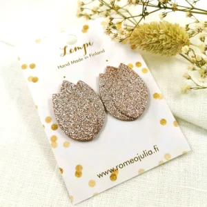 LEMPI-korvanapit, Tulppaani (ruusukulta glitter)