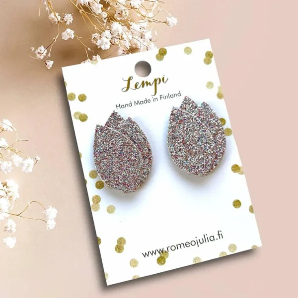 LEMPI-korvanapit, Tulppaani (multicolor -monisävyinen glitter)