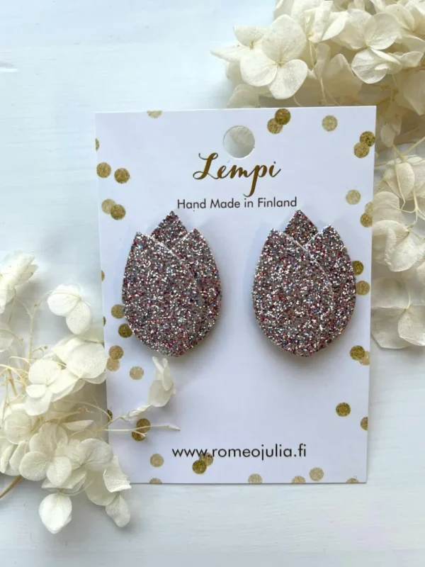 LEMPI-korvanapit, Tulppaani (multicolor -monisävyinen glitter)