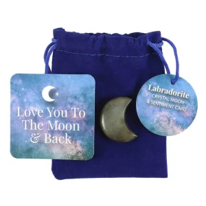 Love You to the Moon and Back -labradoriitti kuunsirppi onnenkivi