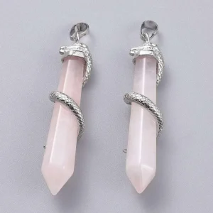 Luonnonkiviriipus, NATURE COLLECTION | Snake Rose Quartz Pendant