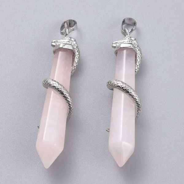 Luonnonkiviriipus, NATURE COLLECTION | Snake Rose Quartz Pendant