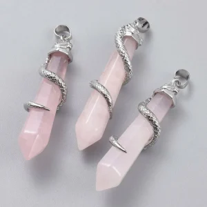 Luonnonkiviriipus, NATURE COLLECTION | Snake Rose Quartz Pendant