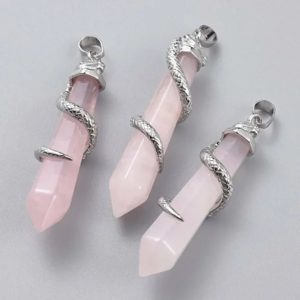 Luonnonkiviriipus, NATURE COLLECTION | Snake Rose Quartz Pendant