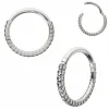 Lävistysrengas, Double Side Deluxe Silver CZ -kivellinen clicker