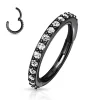 Lävistysrengas, High Quality Surgical Steel Hinged Rings with CZ/Black