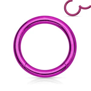 Lävistysrengas, Hinged Segment Ring in Purple 1,2mm / monta kokoa