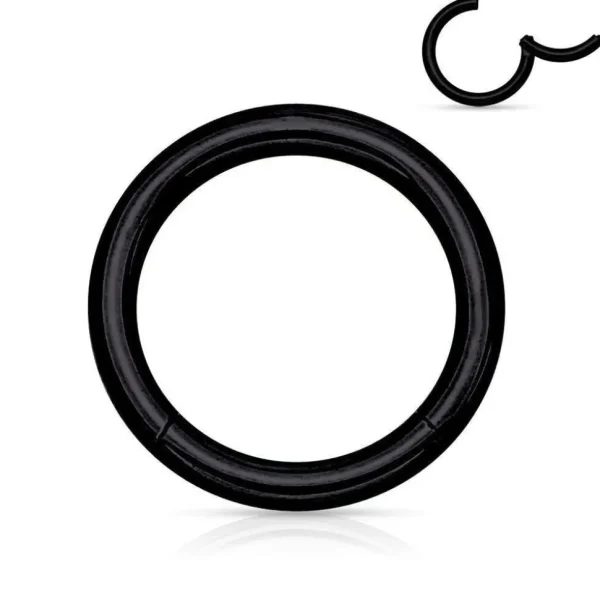 Lävistysrengas, Hinged Segment Ring in Black 1,6mm/monta kokoa