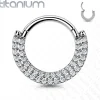 Lävistysrengas, Implant Grade Titanium CZ Paved Front Hoop