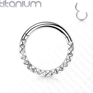 Lävistysrengas, Implant Grade Titanium Front Pyramid Cut Hoops