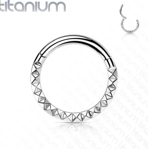 Lävistysrengas, Implant Grade Titanium Front Pyramid Cut Hoops