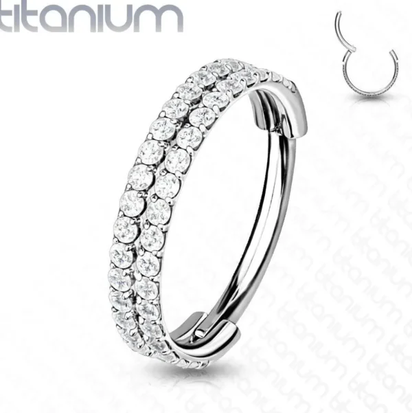 Lävistysrengas, Implant Grade Titanium Outward Facing Double-Lined CZ
