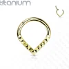 Lävistysrengas, Implant Grade Titanium Teardrop Pyramid Cut Hoop in GD
