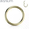 Lävistysrengas, Implant Grade Titanium Hinged Ring in Gold 1.6mm