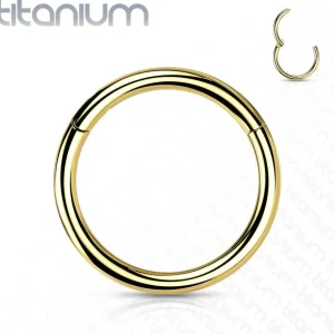 Lävistysrengas, Implant Grade Titanium Hinged Ring in Gold 1.6mm