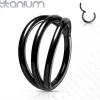Lävistysrengas, Implant Grade Titanium Triple Hoops in Black