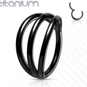 Lävistysrengas, Implant Grade Titanium Triple Hoops in Black